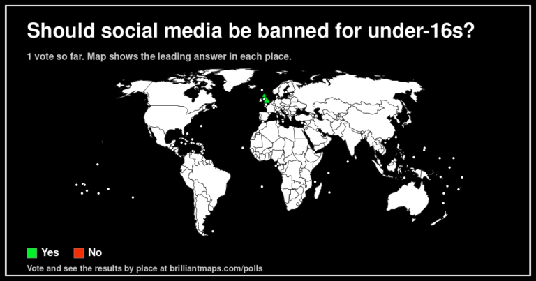 Should social media be banned for under-16s? (map poll)