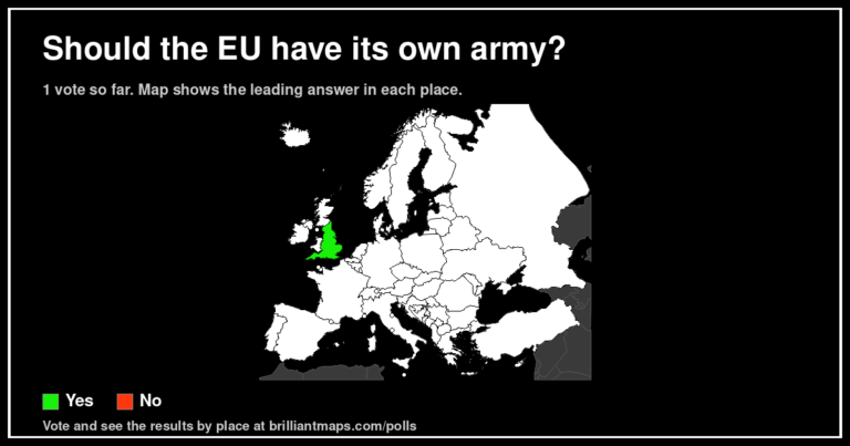 Should the EU have its own army? (map poll)