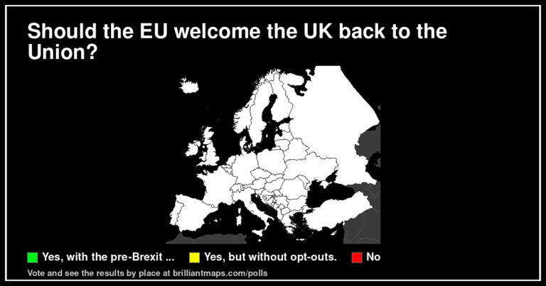 Should the EU welcome the UK back to the Union? (map poll)