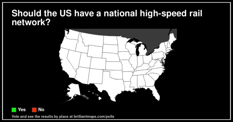Should the US have a national high-speed rail network? (map poll)