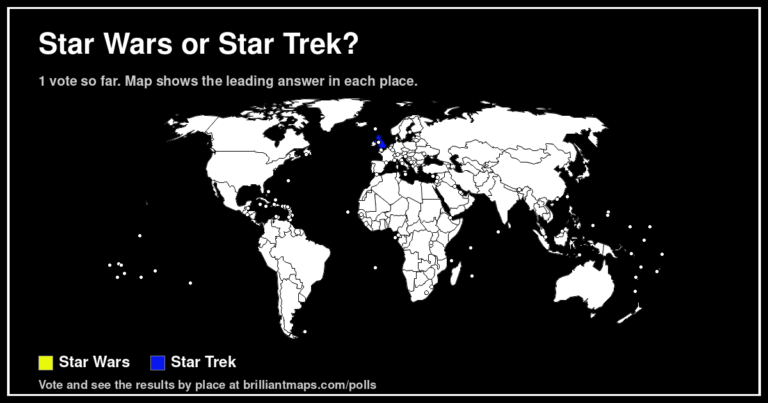 Star Wars or Star Trek? (map poll)