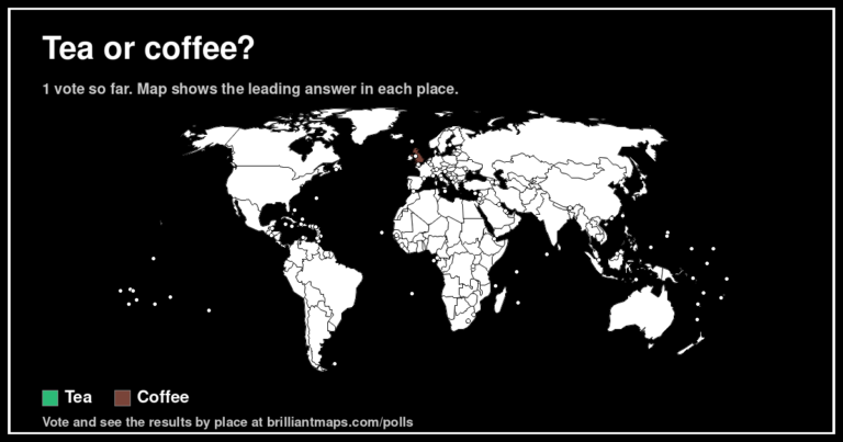 Tea or coffee? (map poll)