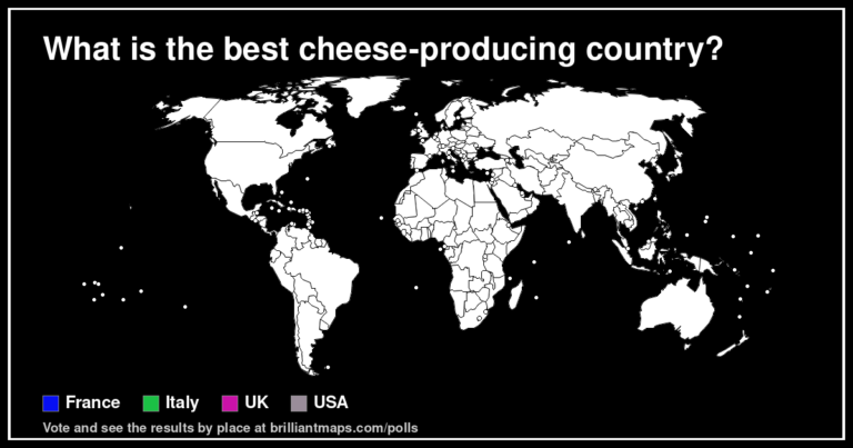 Wah is the best cheese-producing country? (map poll)