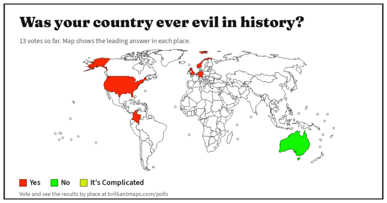 Was your country ever evil in history? (map poll)