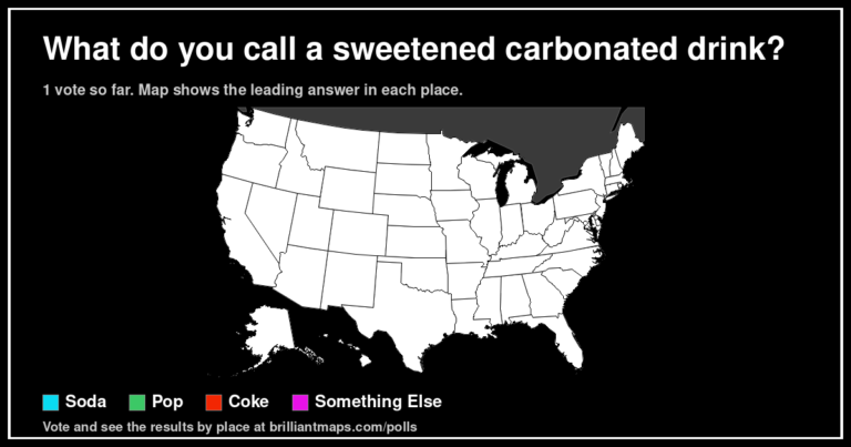 What do you call a sweetened carbonated drink? (map poll)