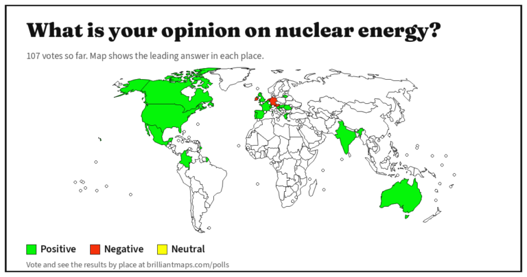 What is your opinion on nuclear energy? (map poll)