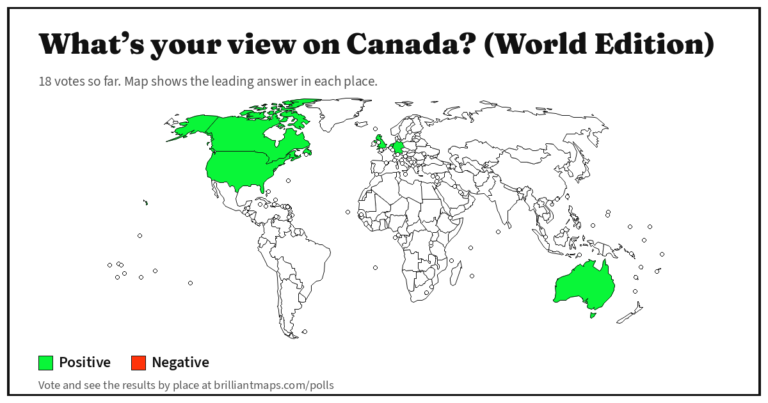 What’s your view on Canada? (World Edition) (map poll)
