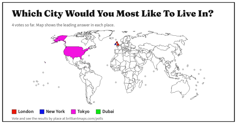 Which City Would You Most Like To Live In? (map poll)