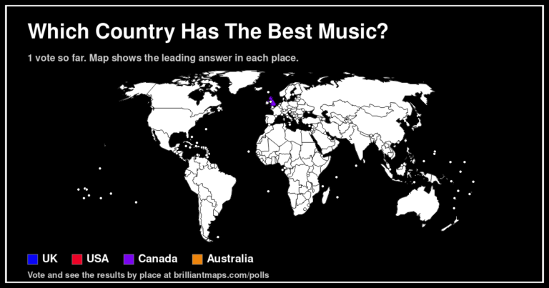 Which Country Has The Best Music? (map poll)