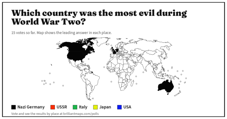 Which country was the most evil during World War Two? (map poll)