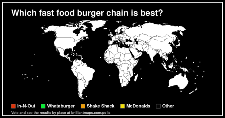 Which fast food burger chain is best? (map poll)