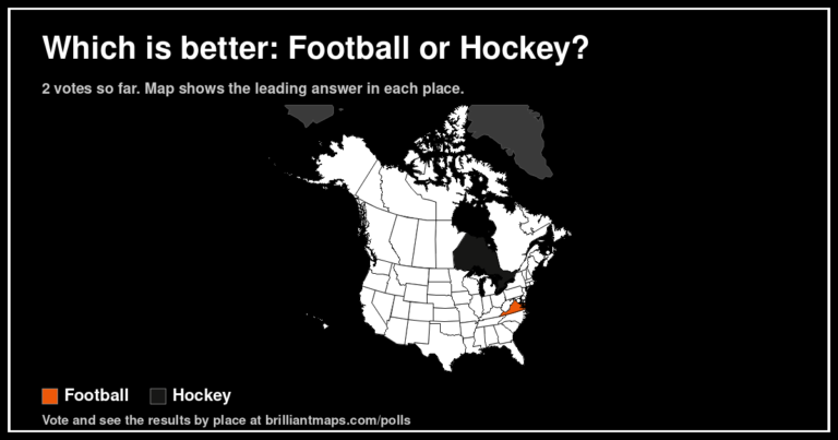 Which is better: Football or Hockey? (map poll)