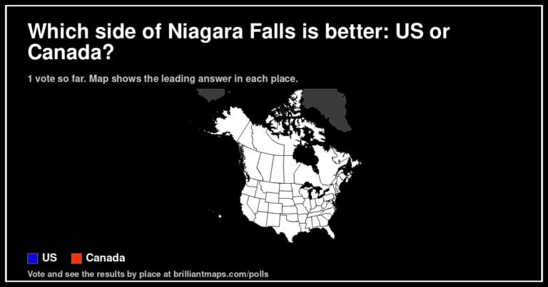 Which side of Niagara Falls is better: US or Canada? (map poll)
