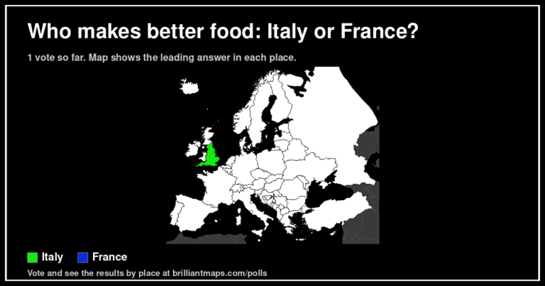 Who makes better food: Italy or France? (map poll)
