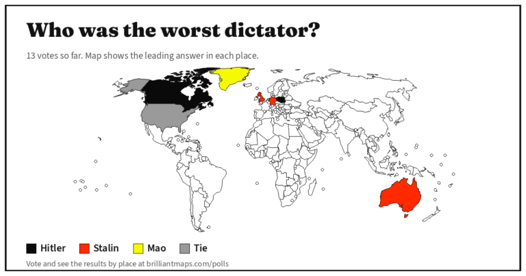 Who was the worst dictator? (map poll)