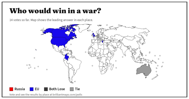 Who would win in a war? (map poll)