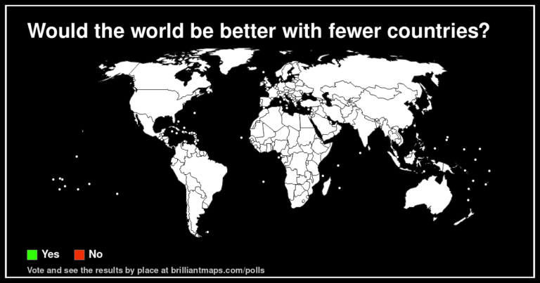 Would the world be better with fewer countries? (map poll)