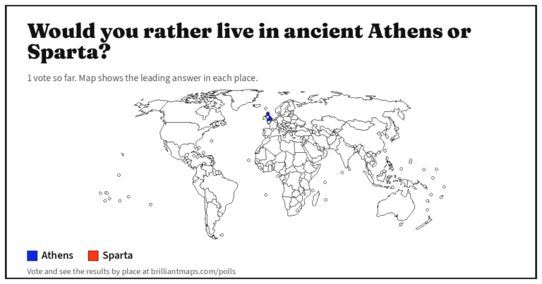 Would you rather live in ancient Athens or Sparta? (map poll)