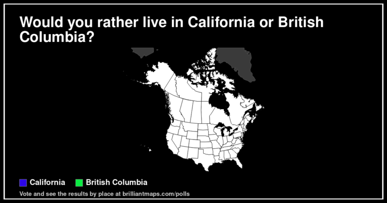 Would you rather live in California or British Columbia? (map poll)