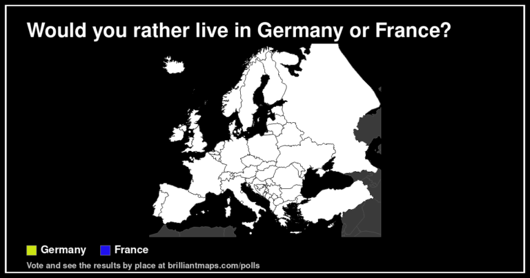 Would you rather live in Germany or France? (map poll)
