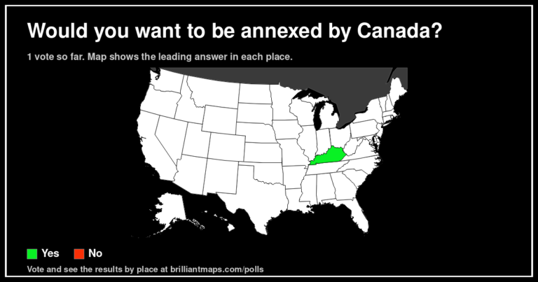 Would you want to be annexed by Canada? (map poll)