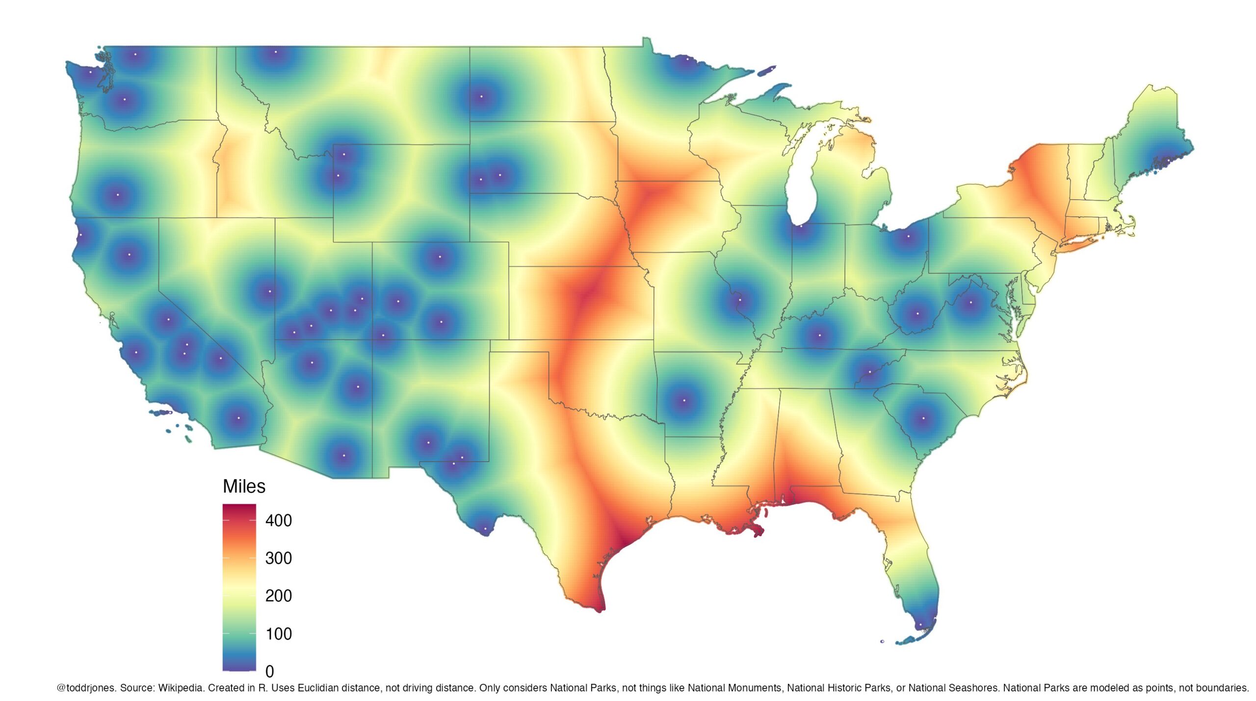 Distance to nearest National Park