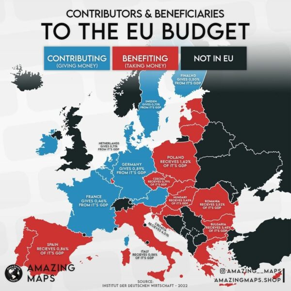 Who Contributes & Who Receives Money From The EU Budget