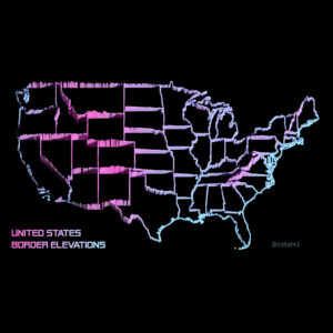 Elevations of State Borders In The Contiguous United States - Brilliant