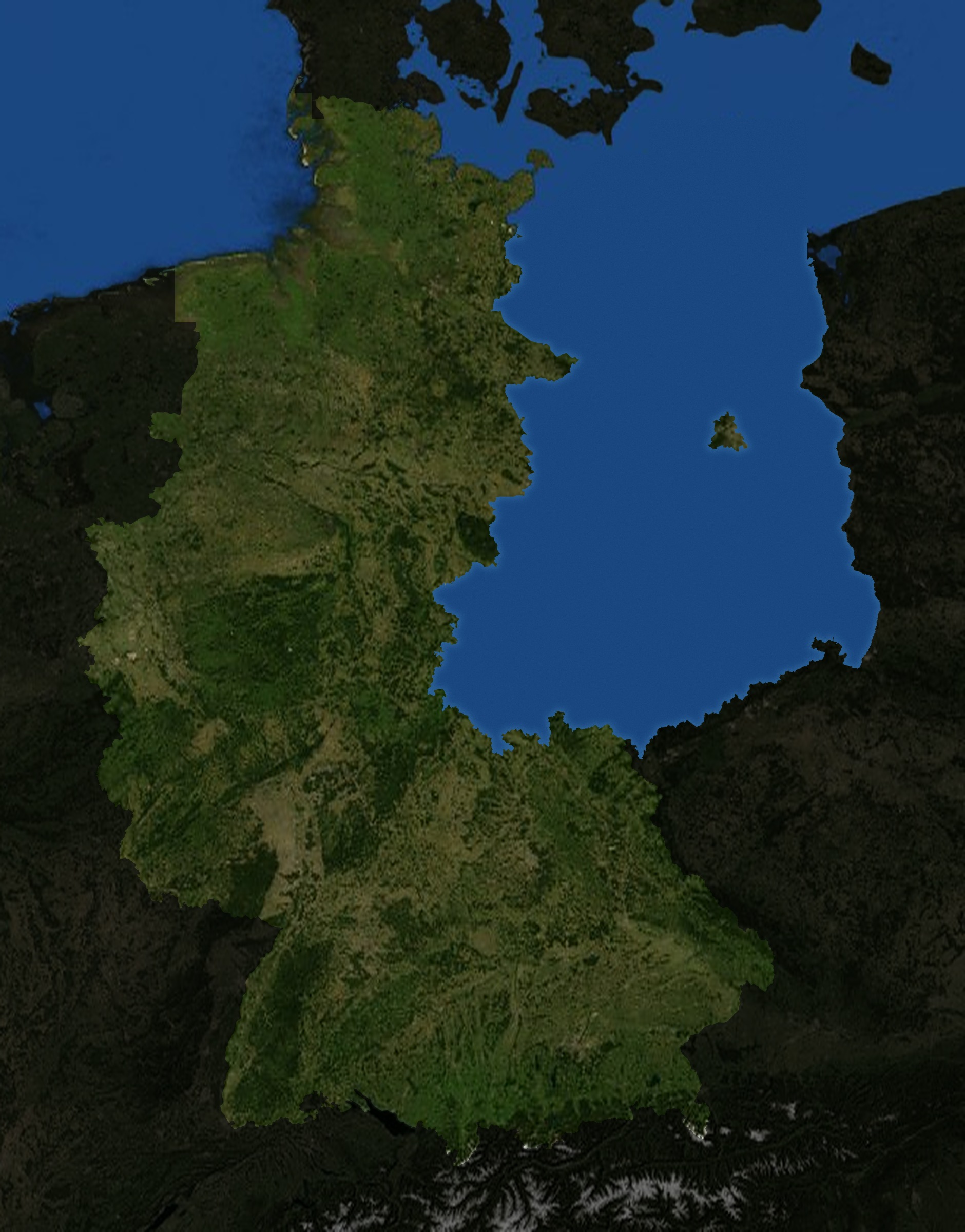 Map of West Germany If Political Borders Where Physical