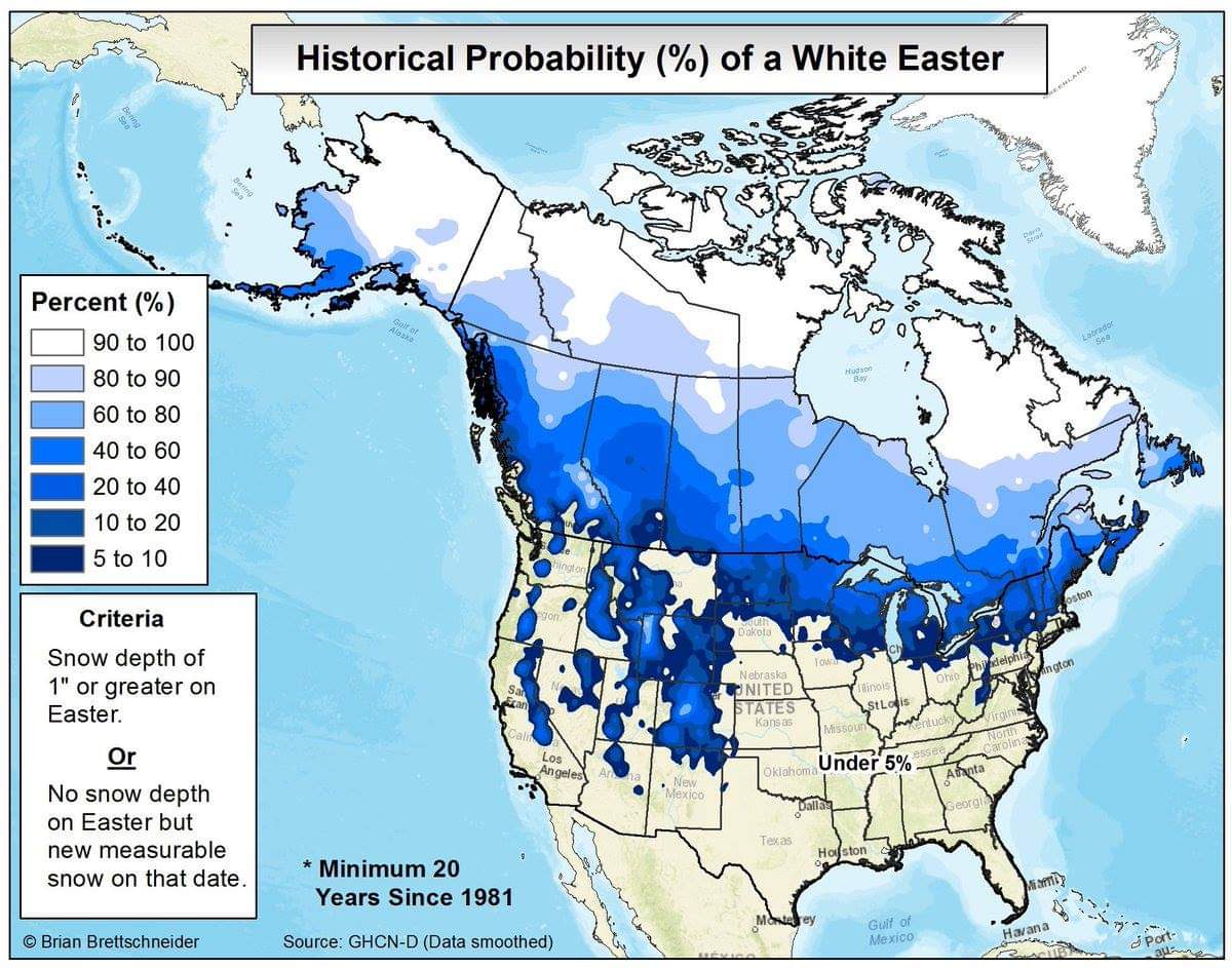 probability of a White Easter
