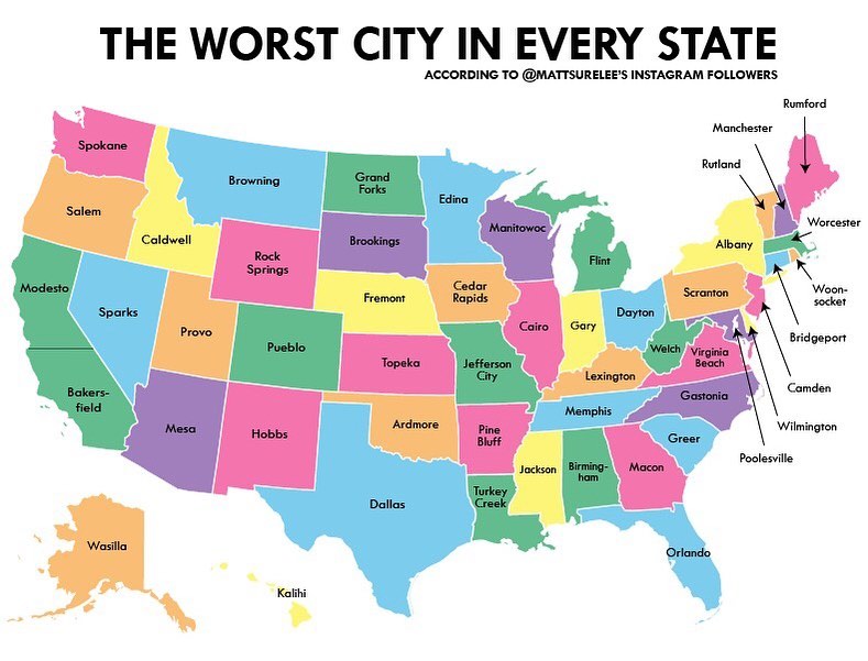 The Worst City In Each Us State