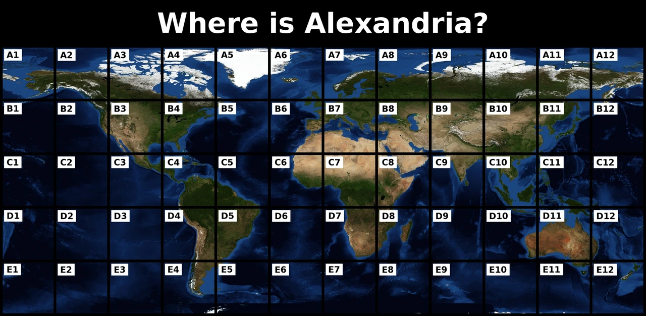 Where is Alexandria map quiz